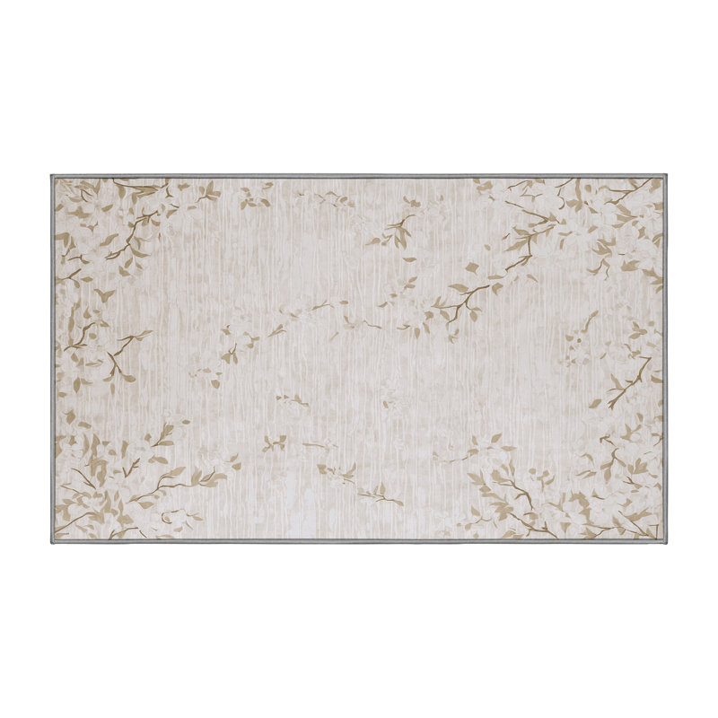 Machine Washable Gray Area Rug, Rectangle 2' x 3'