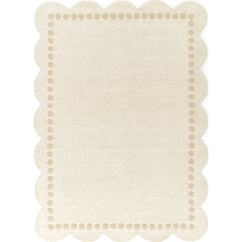 Tapis ivoire en laine touffeté à la main Lola 7 pi 10 po x 9 pi 10 po, Rectangle 7 pi 10 po x 9 pi 10 po
