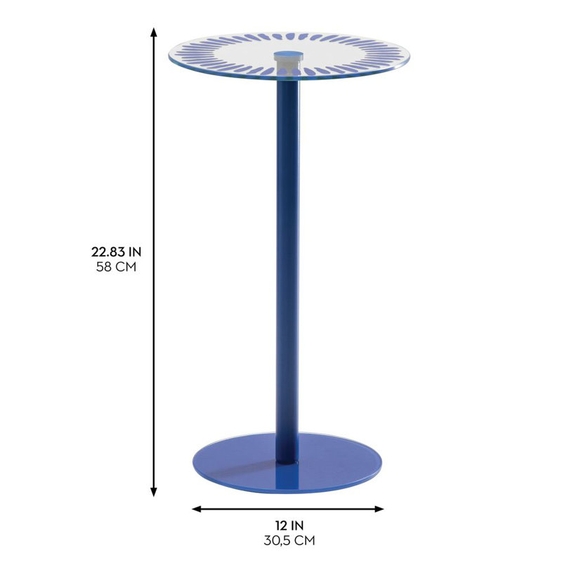 iDesign Round Pedestal Drink Table for Small Spaces