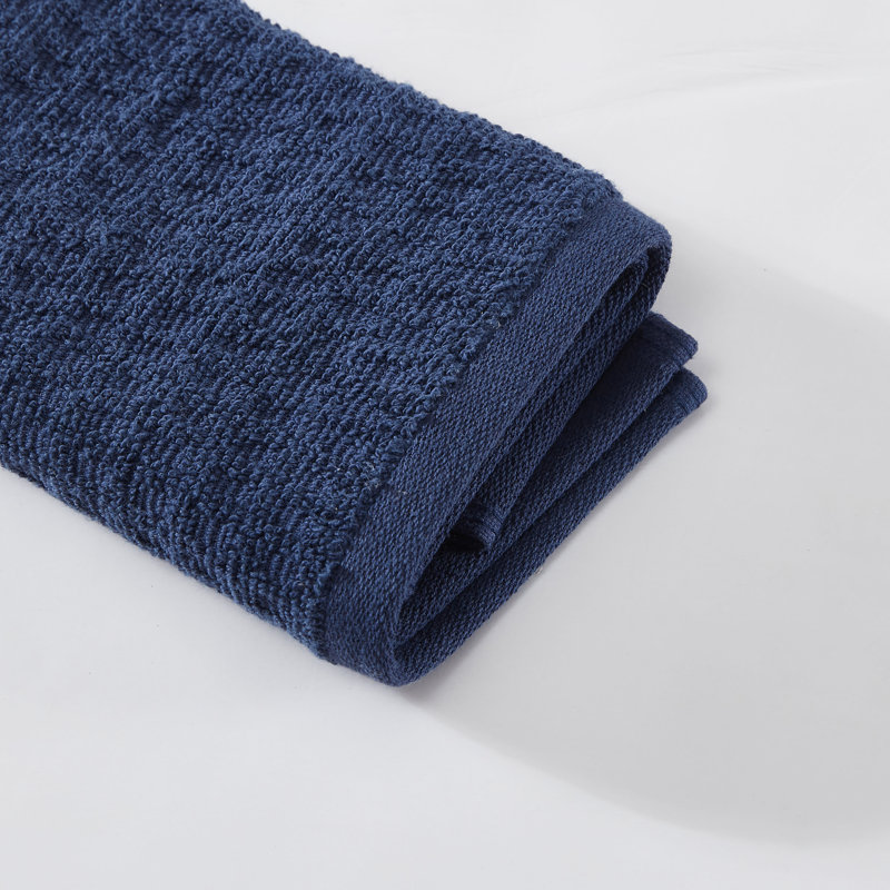 12 Piece 100% Cotton Washcloth Towel Set, Dark Blue