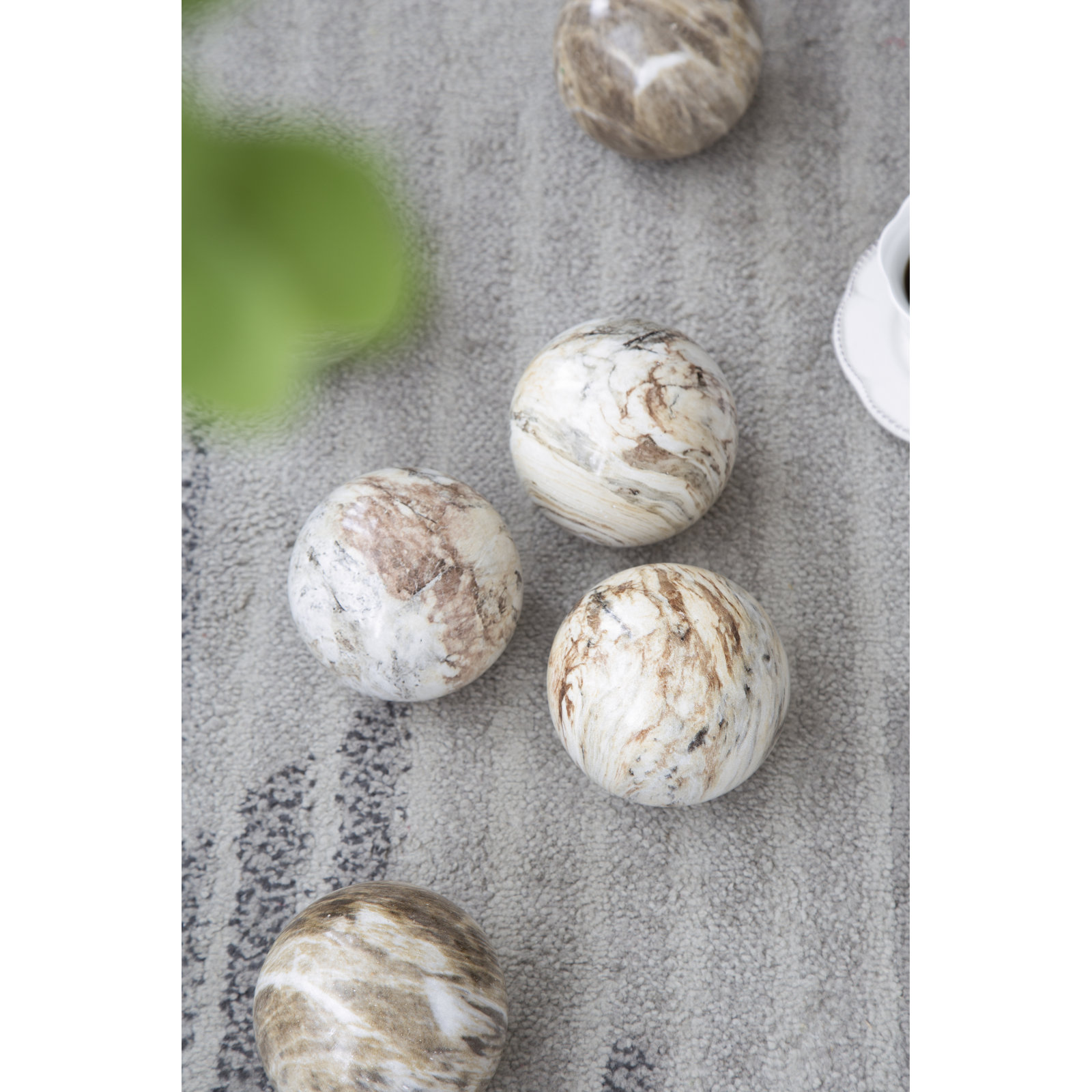 Ronica 6 Piece Ronica Marbleized Ball Accents Set