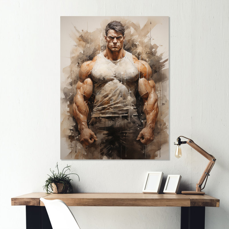 Musculation The Titans Pose - Décoration murale aérobie et musculation en métal, H 40 po x l 30 po x P 1 po