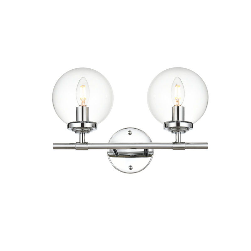 Ingrid Amala, H 10 po x l 15 po x P 15 po, Deux lumières, Chrome chrome