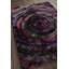 Tapis flamand en polyester tissé à la main à motif éclectique à motif abstrait noir, mauve et rose-24387482