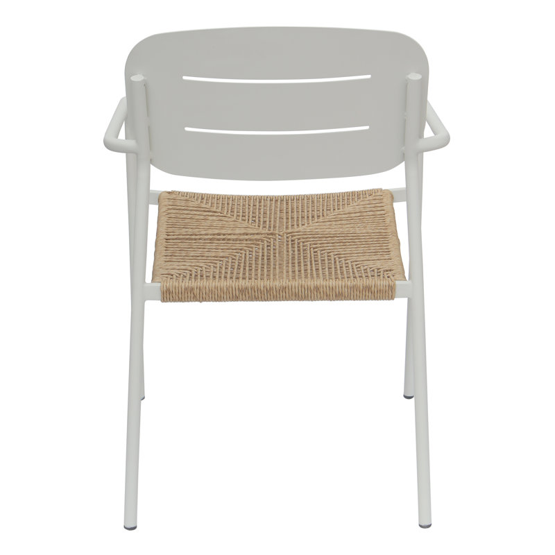 Moshi Patio Dining Armchair, White/Brown