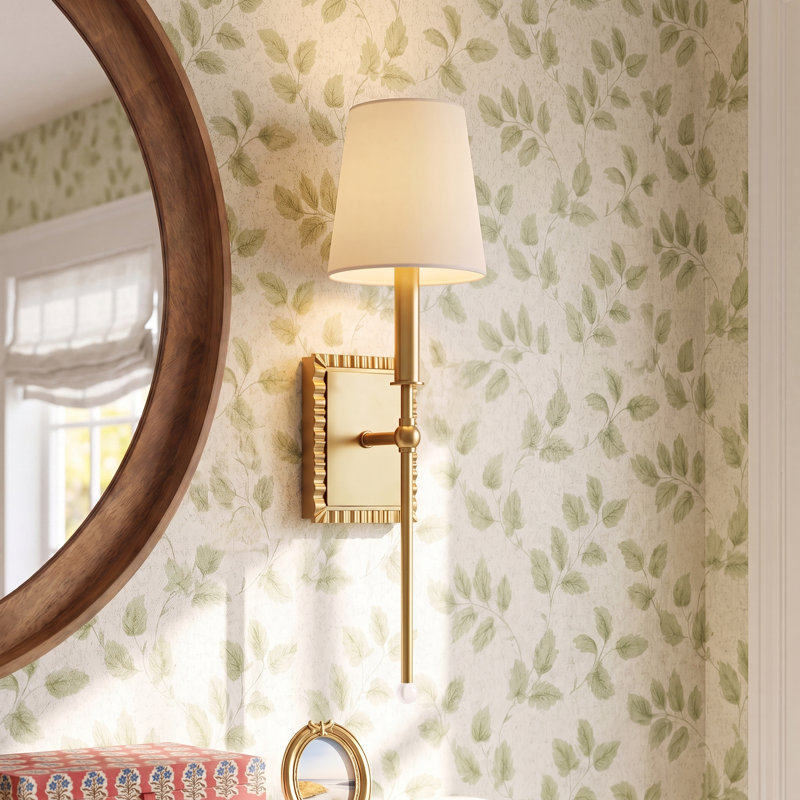 Tavernier Armed Sconce, Burnished Brass