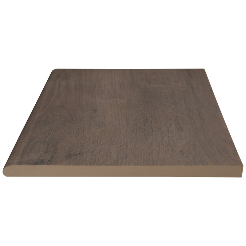 Duravia 13 in. x 24 in. x 0.79 in. Matte Porcelain Pool Coping (4.33 sq. ft./unit, 2 Piece), Briar Chestnut
