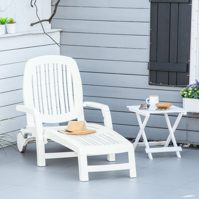 Siège portable avec rangement - imperméable, à installation rapide, réglable pour le jardin, le patio, la plage, la piscine, chaise pliante blanche à assembler, 5 niveaux