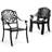 Black Aluminum Outdoor Stackable Dining Armchair (Set Of 2)