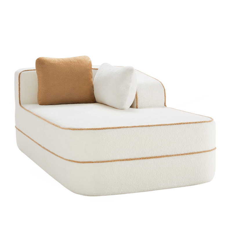 Canapé droit avec coussins droits, White