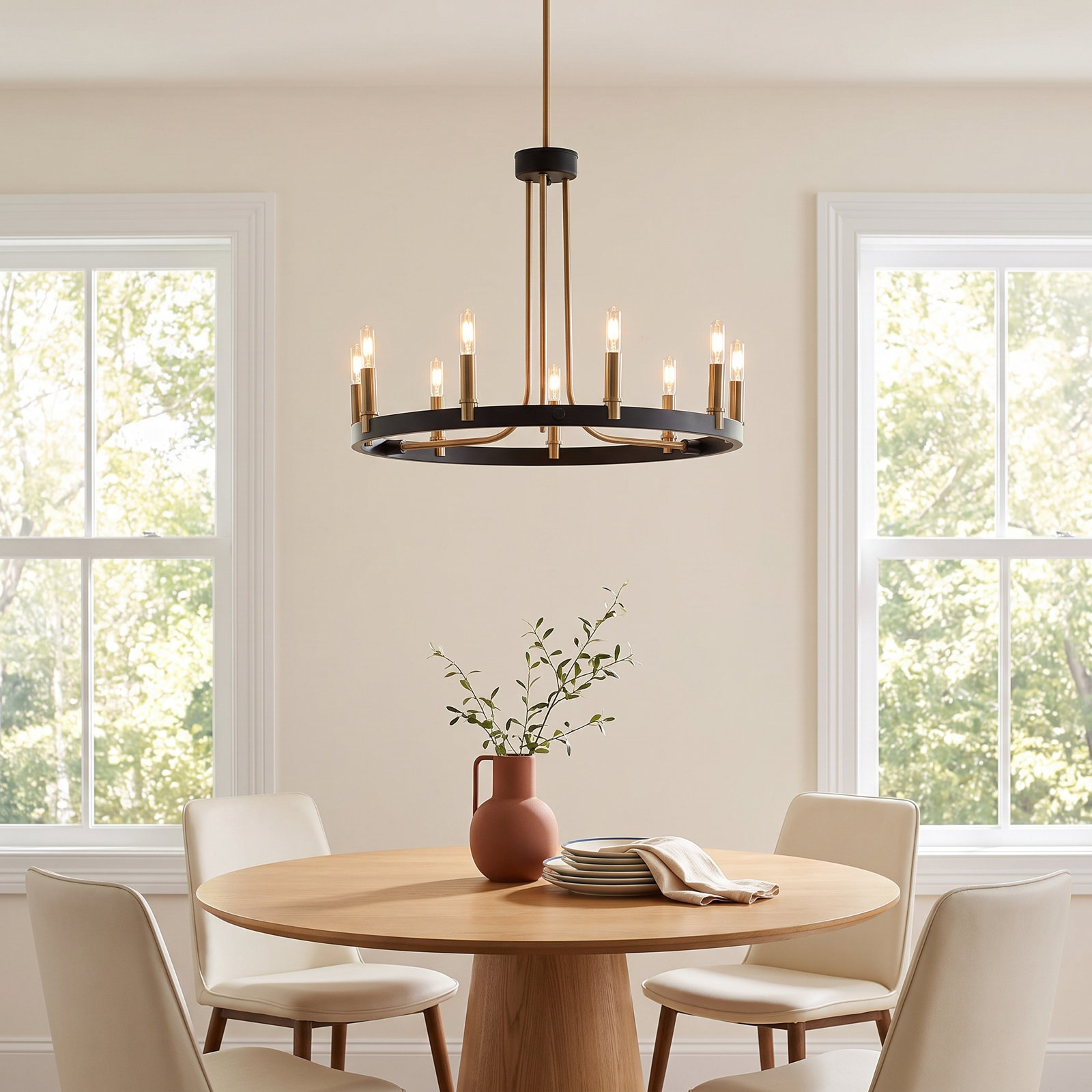 9 - Light Metal Dimmable Chandelier