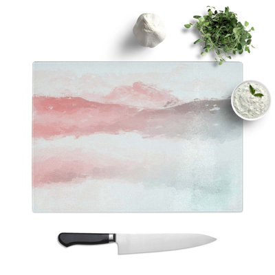 Glass Misty Mountain in Abstract Chopping Board