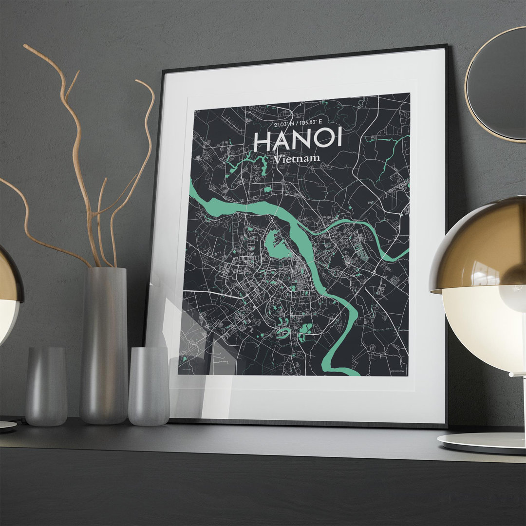 Hanoi City Map In Dream - No Frame Print