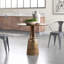Table de salle à manger ronde en aluminium à base piédestal Golbez-98537566-98537565