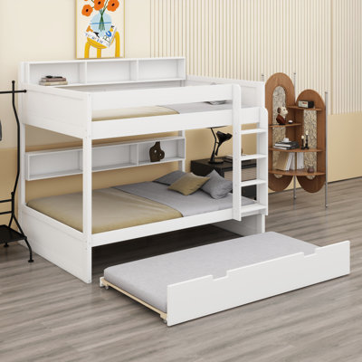 Space-Saving Bunk Bed with Integrated Pull-Out Trundle