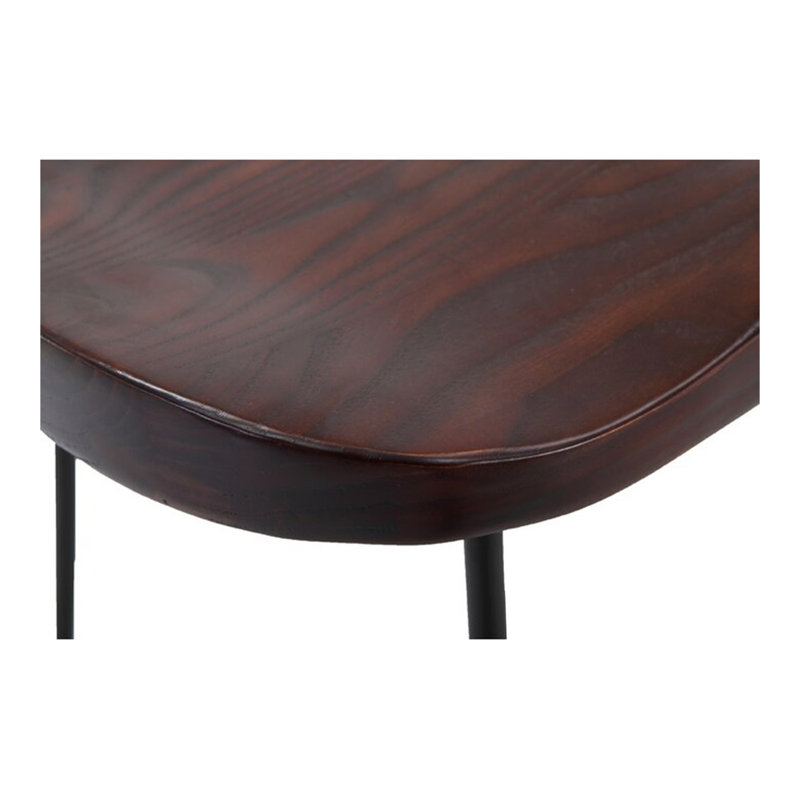Maeci Counter Stool with Metal Frame, Wood/Brown
