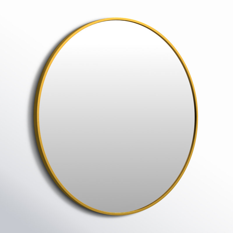 Rouillard Metal Round Mirror, Gold, 24" x 24"