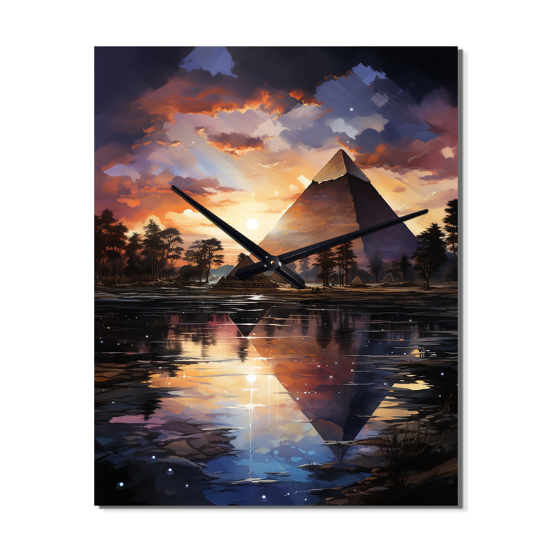 Pyramides mystiques égyptiennes - horloge murale, Grand