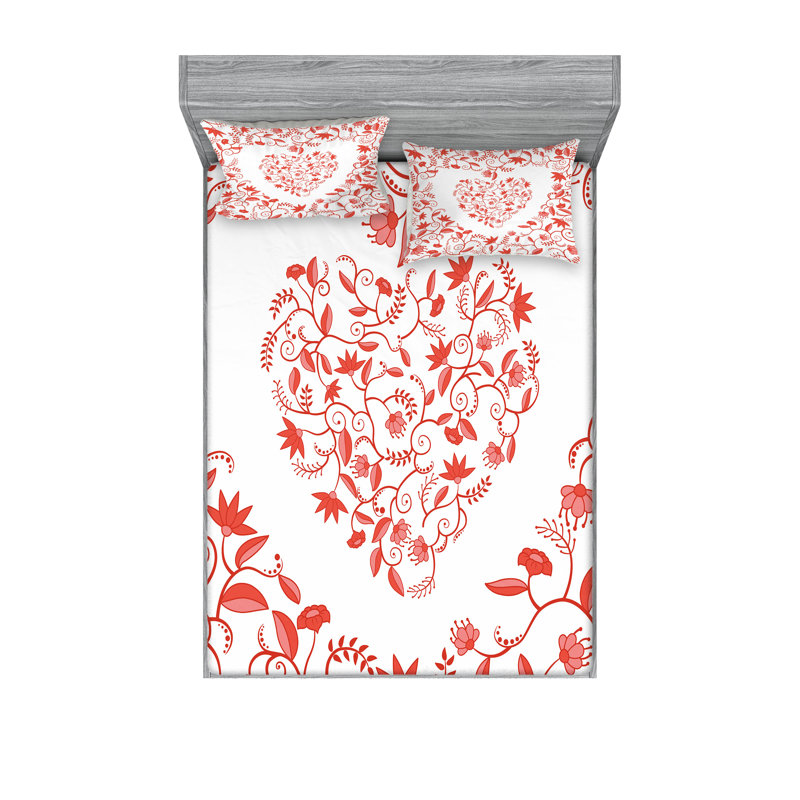 Drap-housse et coussin décoratif Ambesonne, Ensemble de draps pour lit double + 5 pièces supp