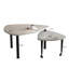 Table basse rotative moderne à 360 degrés avec plateau en pierre frittée blanche pour salon (table incluse seulement)