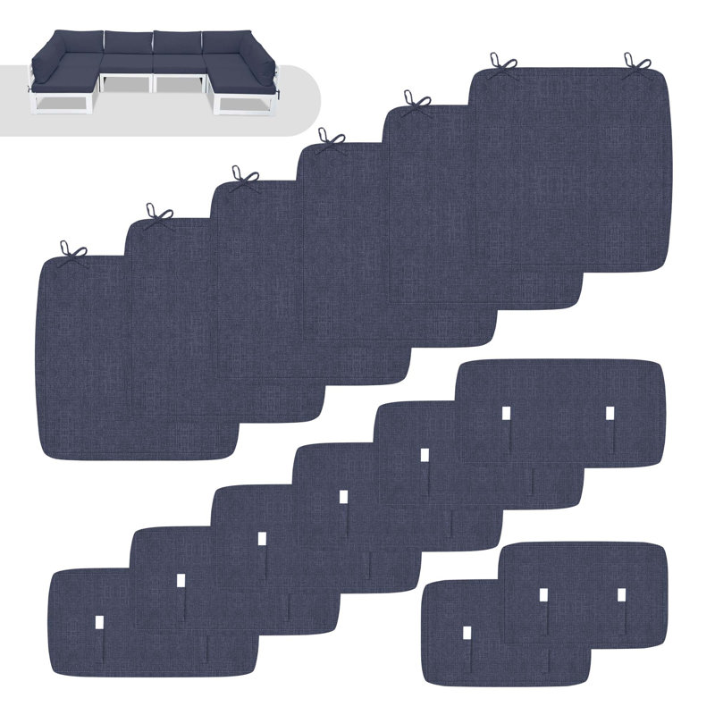 Outdoor 4'' Sectional Cushion Cover, Purplish Blue