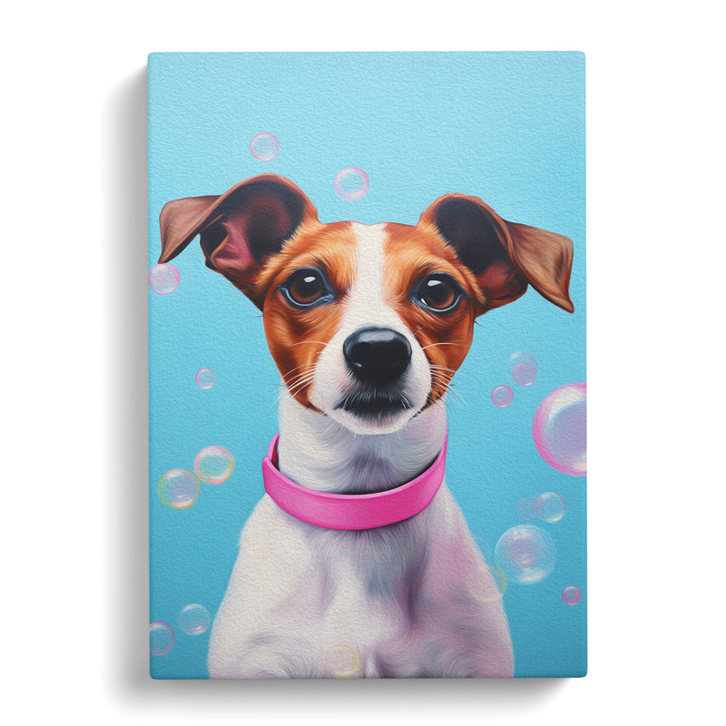 Jack Russell Bubble Gum - No Frame Print, 60cm H x 40cm W x 3cm D