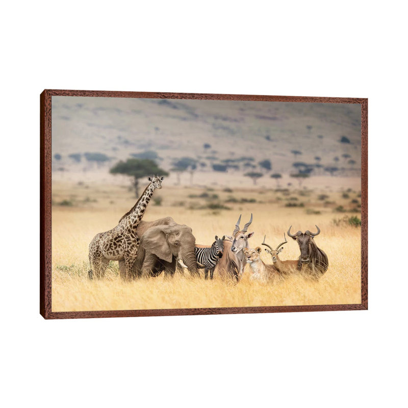 African Safari Animals In Dreamy Kenya Scene by Susan Schmitz - Print on Canvas, 66.04 cm H x 45.72 cm W