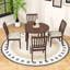 Ensemble de salle à manger 5 pièces à abattants avec table pliante en bois et 4 chaises rembourrées à dossier en lattes-1774006602