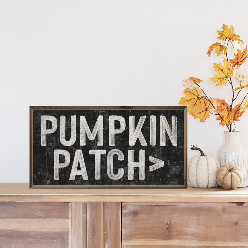 Pumpkin Patch Arrow Black, 16" W x 8" H, Black/White