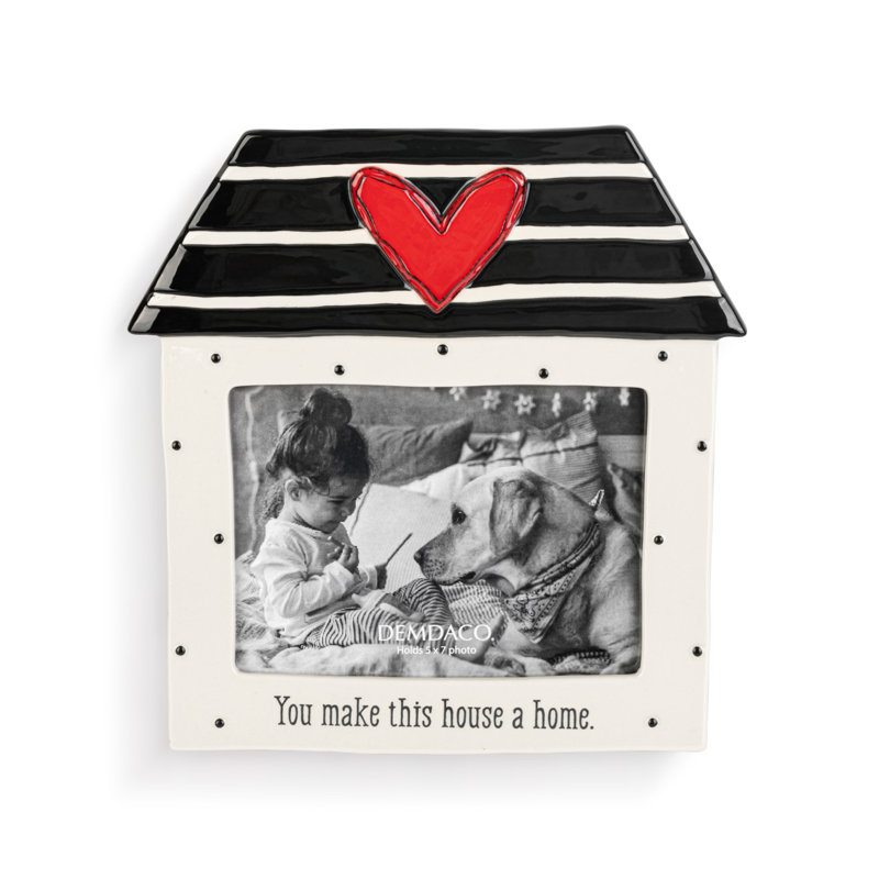 Off-White Ceramic Embossed Picture Frame