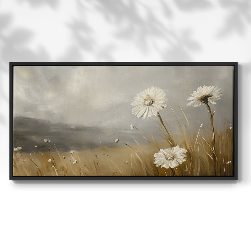 Paysage, série CLVI, galerie encadrée, prête à être accrochée, H 25 po x l 49 po, Noir