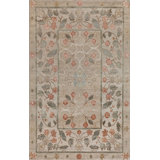 Erika Oriental Area Rug in Green/Teal/Cream