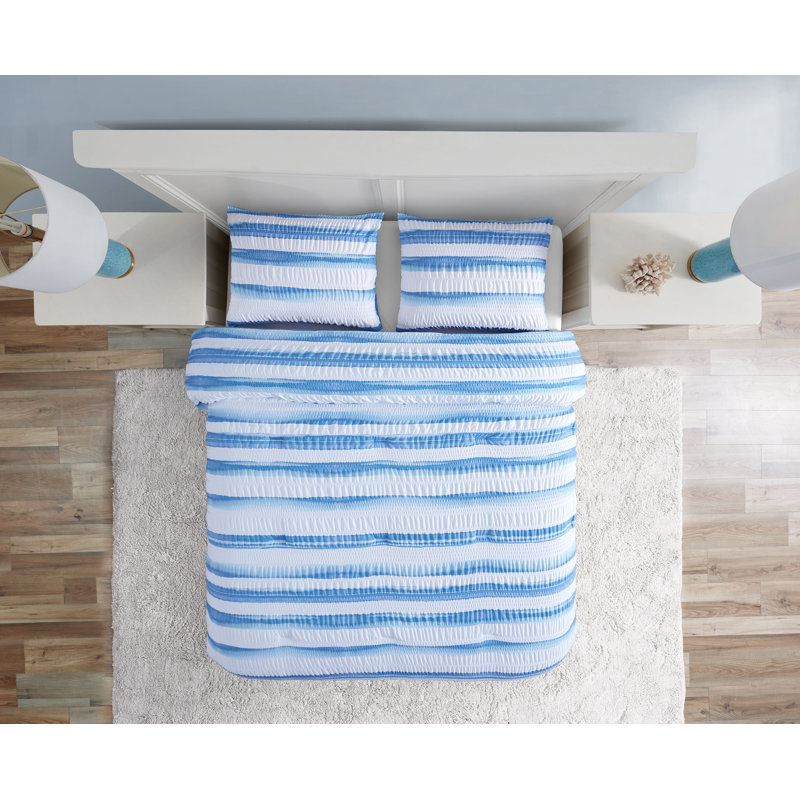 Polyester Striped Comforter, King Comforter + 2 King Shams