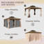 Pavillon de jardin permanent avec double toit en polycarbonate-2059144946