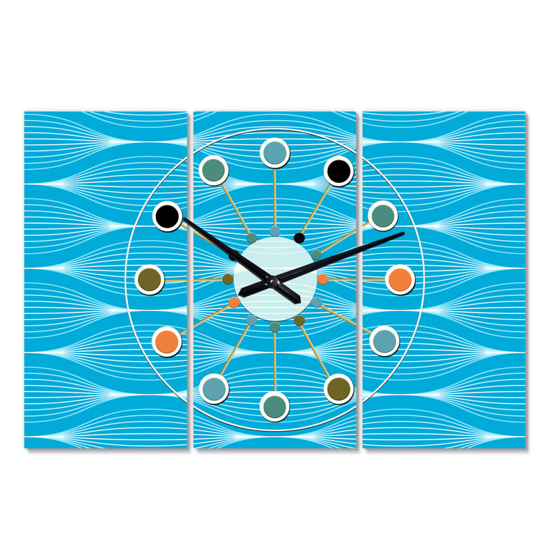 Horloge murale surdimensionnée wave Mid-Century