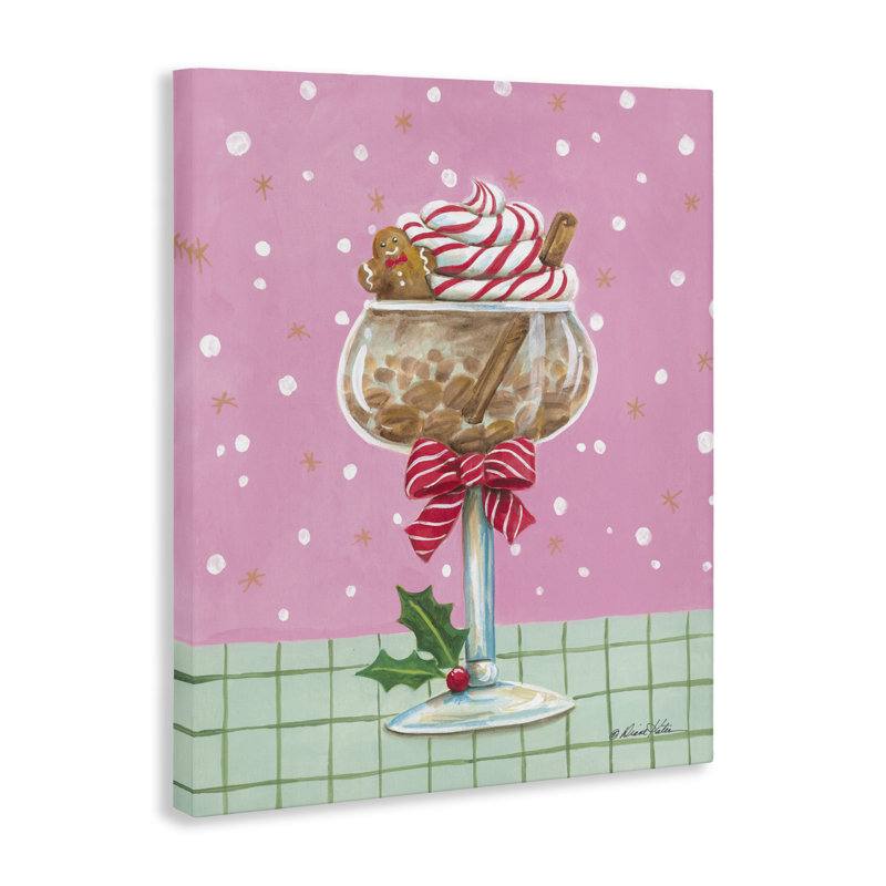 Toile de cocktail festive en pain d'épice, design par Diane Kater, H 40 po x l 30 po