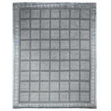 Metro-Velvet Geometric Area Rug in Gray/Ivory