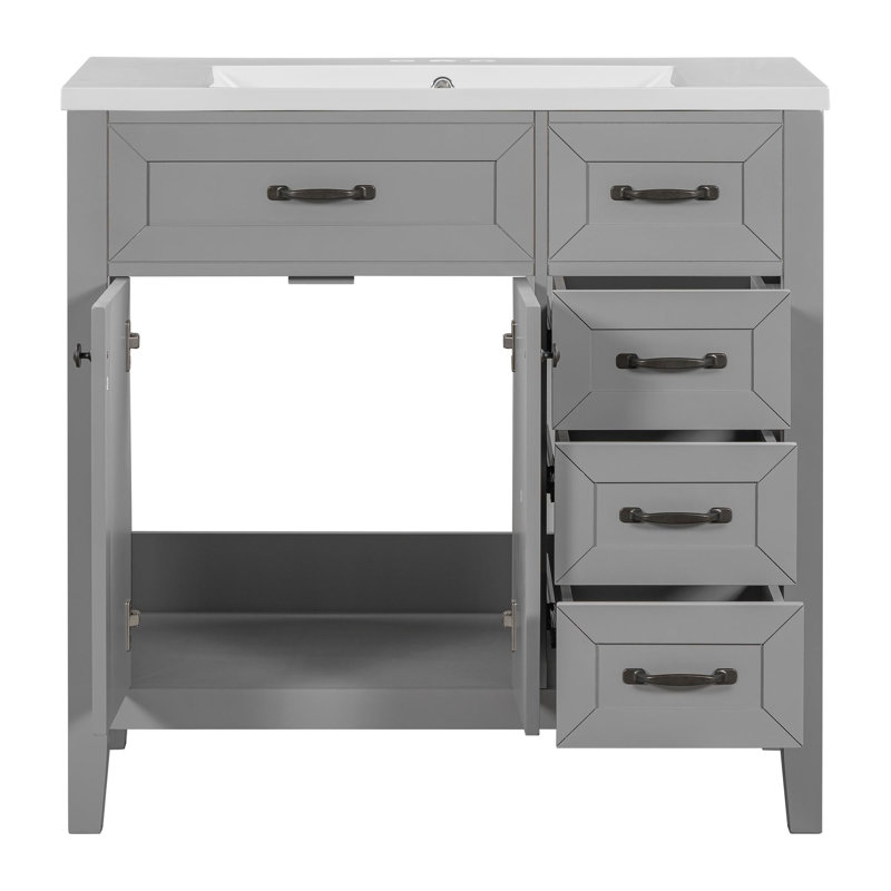 36-inch bathroom vanity, Gray, Black