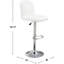 Tabouret de cuisine réglable de 2, tabourets de bar contemporains en similicuir blanc, base moderne-118084523