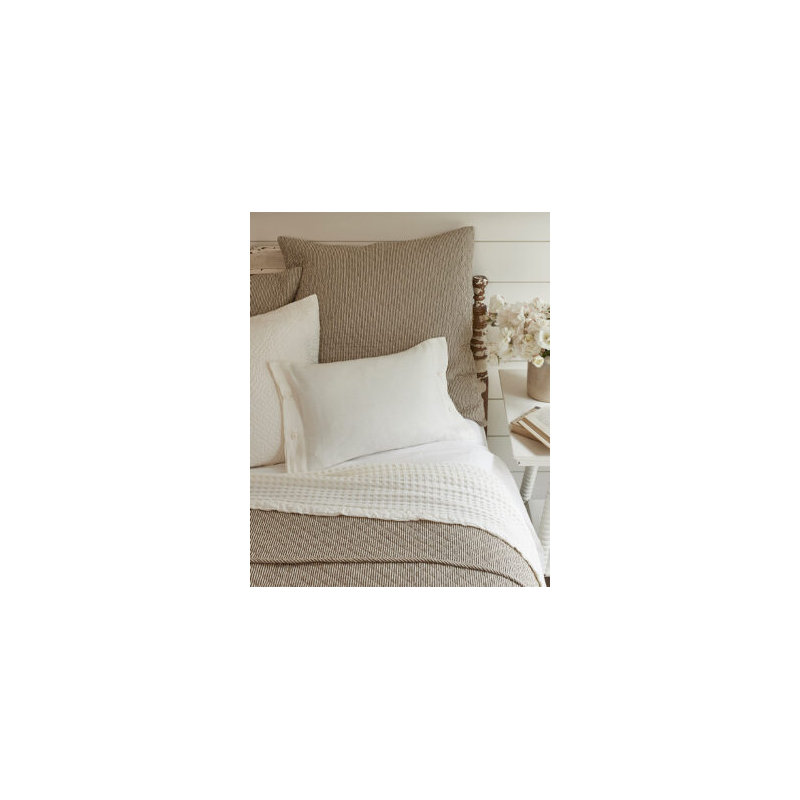Farmhouse Stripe Cotton Quilt, Twin Quilt, Brown