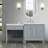 67" Gray Bathroom Vanity Single Left Side Sink White Marble Cabinet