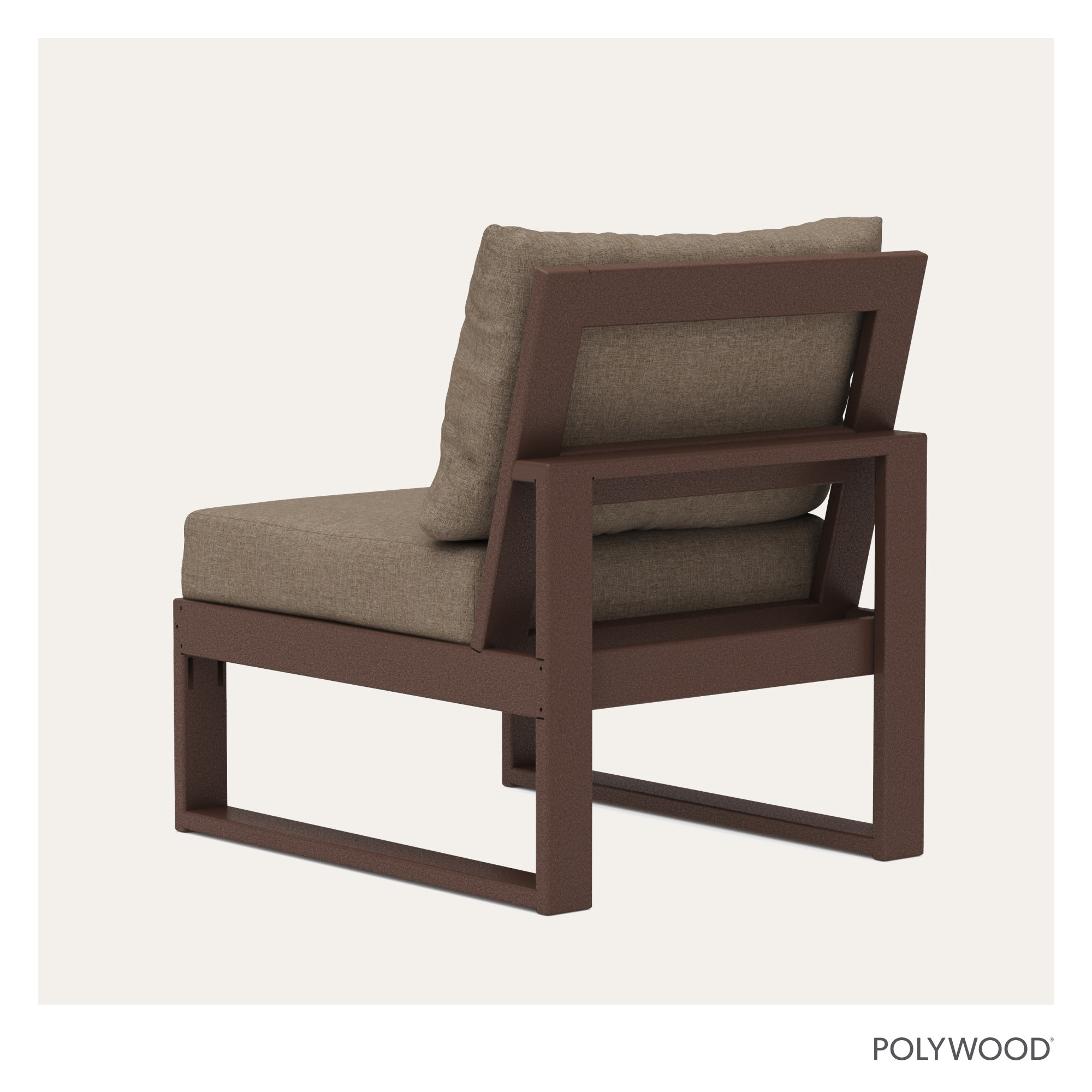 Edge Modular Armless Chair, Spiced Brown Revolution®, Mahogany