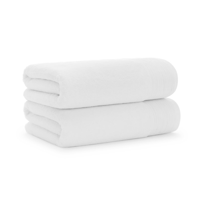 100% Cotton Plush Bath Towel, White