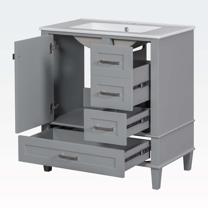 Rangement pour salle de bain Strade, Gris