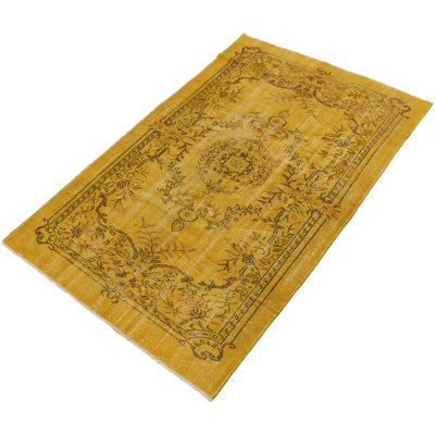 Tapis d’intérieur en laine 7 pi 2 po x 9 pi 7 po "one-of-a-kind" noué la 1990 kosak doré foncé 6' ' 2" Berrin