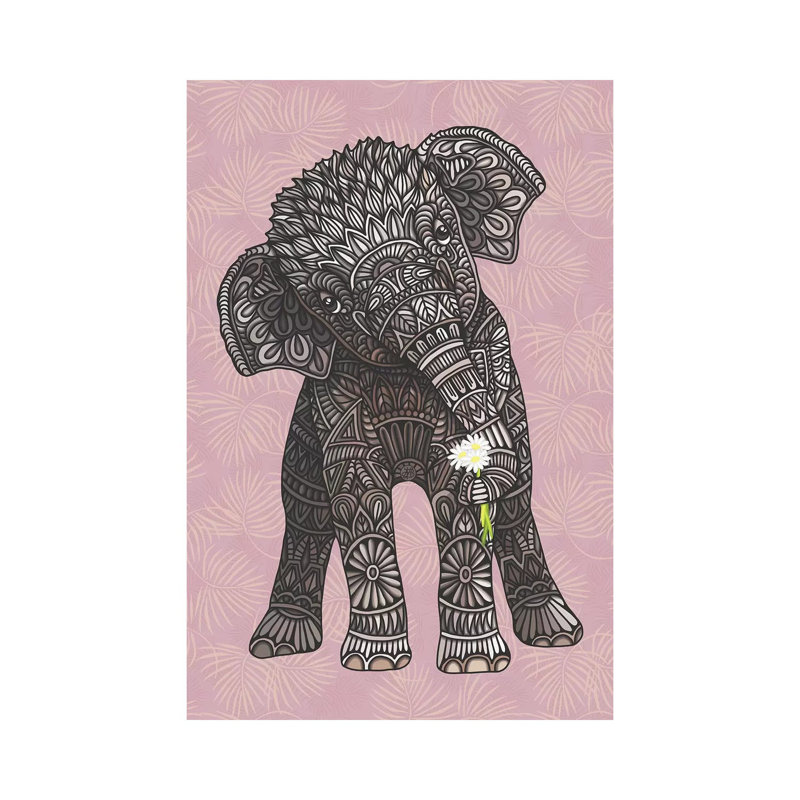 Baby Elephant - Pink by Angelika Parker - Wrapped Canvas Print, 66.04 cm H x 45.72 cm W