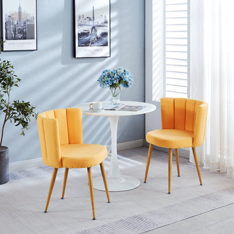 Chaise d'appoint de 23,62 po Cytlali, Tissu jaune Cytlali
