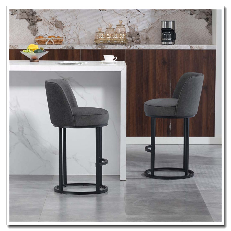 Ensemble de tabourets de bar à hauteur de comptoir, Gris