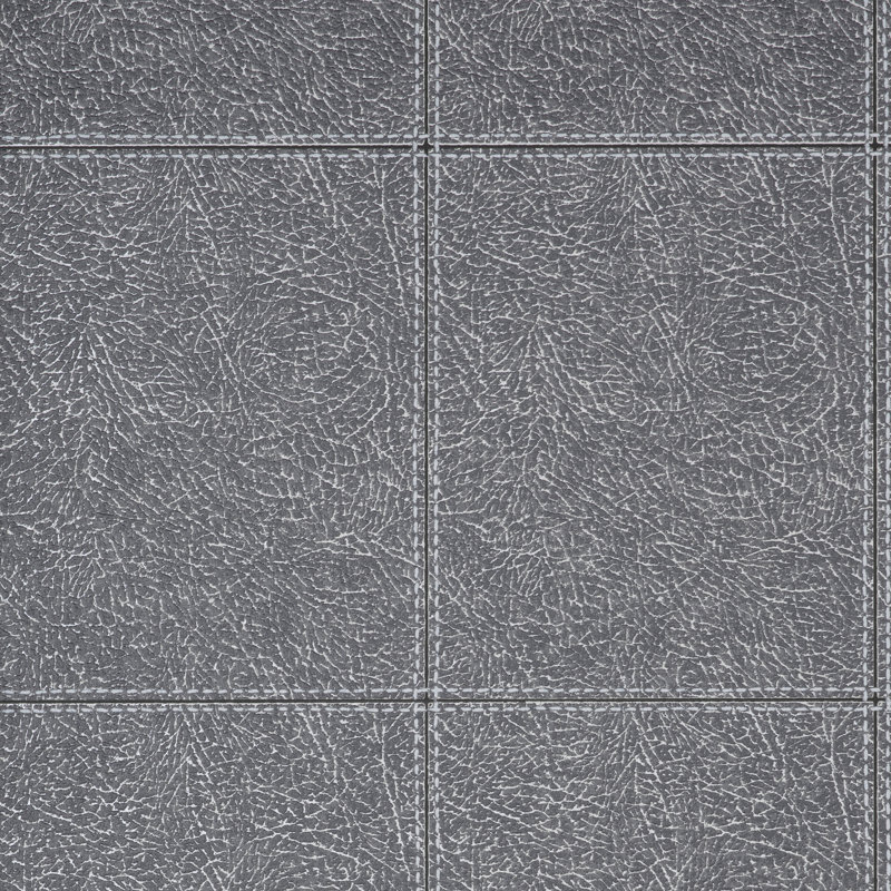 Camden Stitch Charcoal Wallpaper, Black