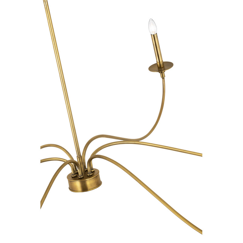 Ajmer 6 - Light Dimmable Classic / Traditional Chandelier, Rubbed Brass, 29" H x 63" W x 63" D